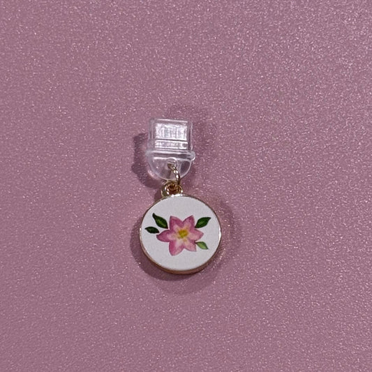 Gold Plated Pink Flower | Dust Plug